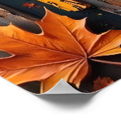 Poster Automne Prowler : Raccoon sur la clôture Patinée (Coin)