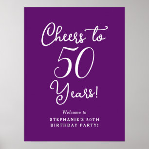 Poster Automne Purple Cheers à 50 ans Anniversaire Bienve