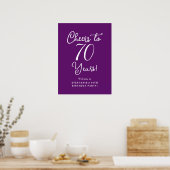 Poster Automne Purple Cheers à 70 ans Anniversaire Bienve (Cuisine)
