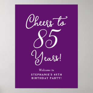 Poster Automne Purple Cheers à 85 ans Anniversaire Bienve