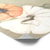 Poster Automne Rustique Automne Blanc, Orange Citrouille  (Coin)