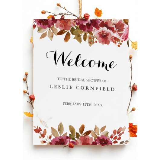 Poster Automne Rustique Brunch & Bubbly Enterrement de Vi