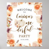 Poster Automne Rustique Citrouille Onederday Welcome (Devant)
