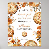 Poster Automne Rustique Cutie baby shower à tarte bienven (Devant)