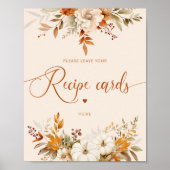 Poster Automne rustique laissez votre carte de recette ic (Devant)