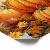 Poster Automne Rustique Orange Citrouille (Coin)