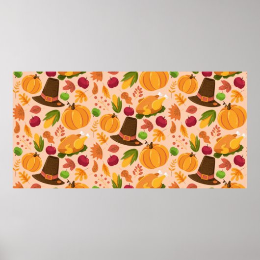 Poster Automne sans couture motif, mignonne texture de de (Devant)