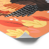 Poster Automne Scarecrow and Turkey Art Print (Coin)