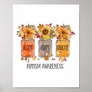 Poster Automne Sensibilisation sur l'autisme Accepter Ada