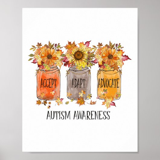 Poster Automne Sensibilisation sur l'autisme Accepter Ada (Devant)