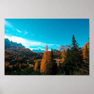 Poster Automne Simple Paysage Photos Mountain 4k Papier p