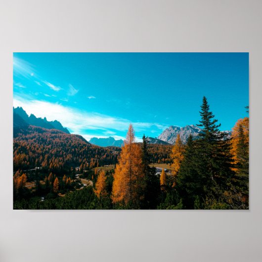 Poster Automne Simple Paysage Photos Mountain 4k Papier p (Devant)