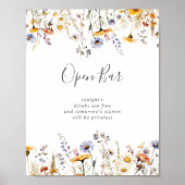 Poster Automne Sunshine Fleur sauvage Mariage Open Bar (Devant)