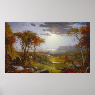 Poster Automne Sur la rivière Hudson par Francis Cropsey
