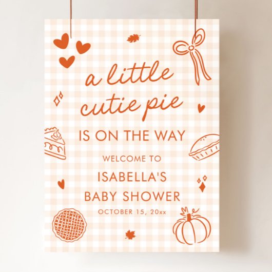 Poster Automne Une Petite Cutie Baby shower à tarte Affic