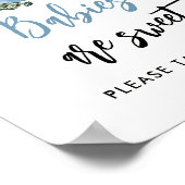 Poster Automne Vert Bleu Citrouille Bébés sont doux trait (Coin)