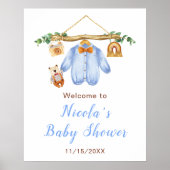 Poster Automne Vêtements d'automne Ligne Baby shower garç (Devant)
