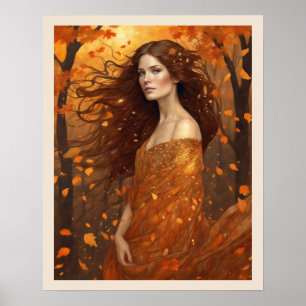 Poster Automne Wind Wind Wind Wine in Woods Art Nuevo Imp