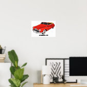 Poster Automobile classique rouge 1948 (Bureau à domicile)