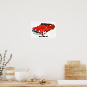 Poster Automobile classique rouge 1948 (Cuisine)
