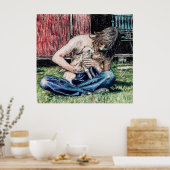 Poster "Autoportrait 1974" photo de mon chien et moi (Cuisine)