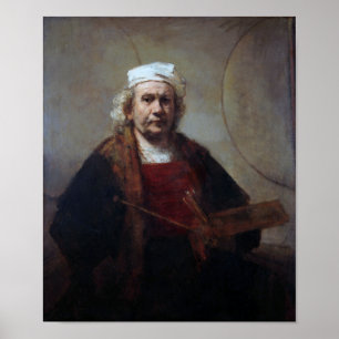 Poster Autoportrait à deux cercles, Rembrandt
