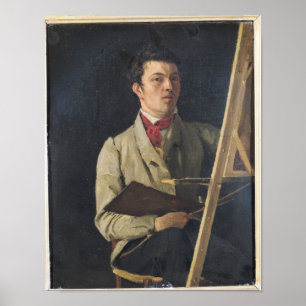 Poster Autoportrait, assis à côté d'un Easel, 1825