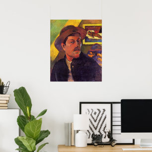 Poster Autoportrait au chapeau, Paul Gauguin,