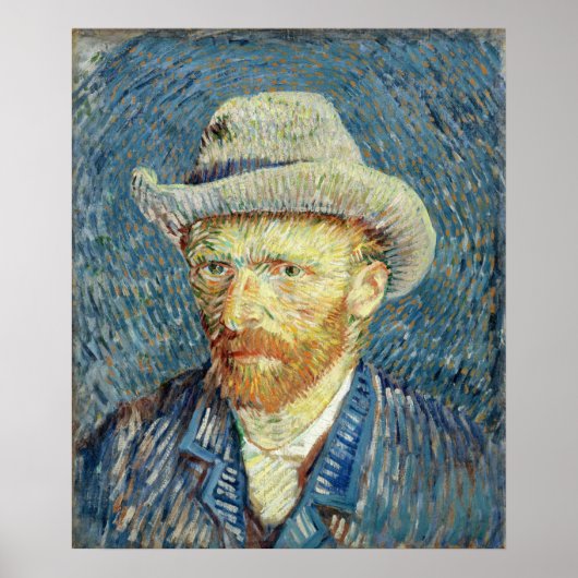 Poster Autoportrait avec Casquette Felt Vincent van Gogh (Devant)