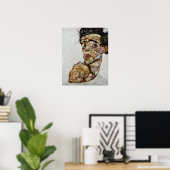 Poster Autoportrait avec épaule nue levée par Schiele (Bureau à domicile)