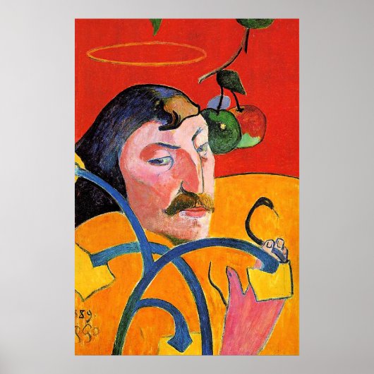 Poster Autoportrait avec halo et serpent (Devant)
