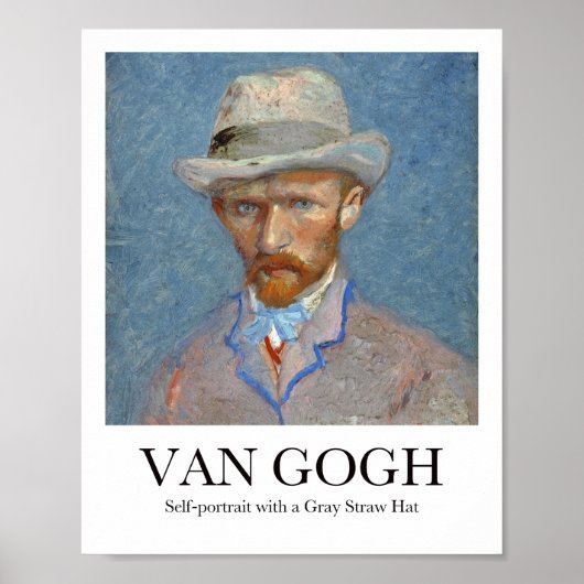 Poster Autoportrait avec un Casquette en paille grise par (Devant)