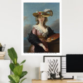 Poster Autoportrait dans un Casquette de paille 1782 (Bureau à domicile)