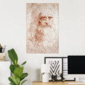 Poster Autoportrait de Léonard de Vinci (1512) Peinture (Bureau à domicile)