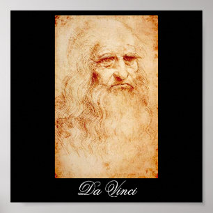 Poster Autoportrait de Leonardo da Vinci circa 1510-1515