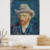Poster Autoportrait de Van Gogh avec Casquette gris (Cuisine)