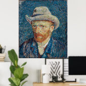 Poster Autoportrait de Van Gogh avec Casquette gris (Bureau à domicile)