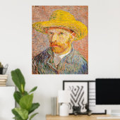 Poster Autoportrait de Van Gogh avec un Casquette en pail (Bureau à domicile)