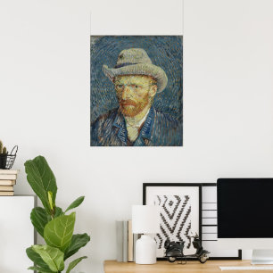 Poster Autoportrait de Vincent van Gogh au chapeau de feu
