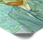 Poster Autoportrait de Vincent Van Gogh sur fond bleu (Coin)