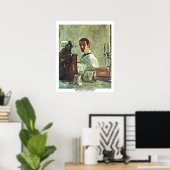 Poster Autoportrait Devant Un Miroir (Bureau à domicile)