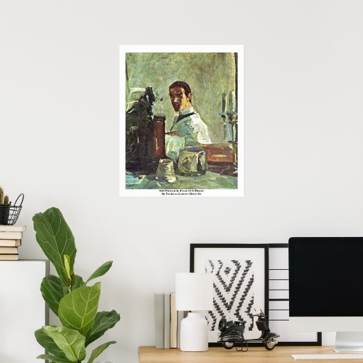 Poster Autoportrait Devant Un Miroir (Bureau à domicile)