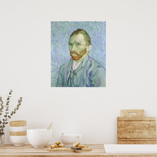 Poster Autoportrait en bleu par Vincent van Gogh (Cuisine)