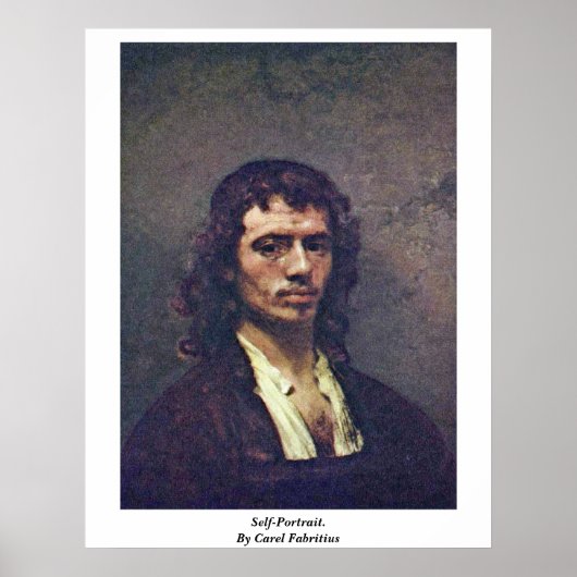 Poster Autoportrait. Par Carel Fabritius (Devant)