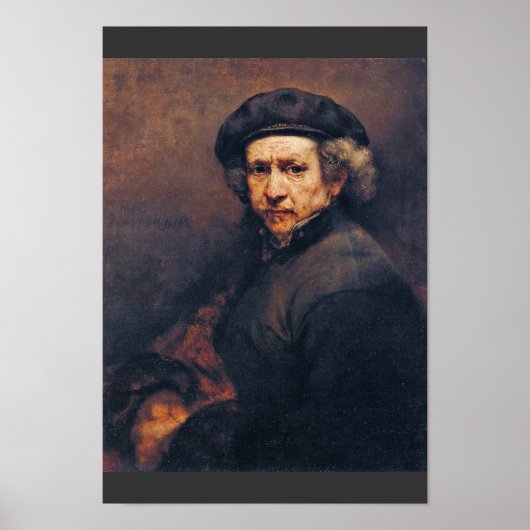 Poster Autoportrait, Par Rembrandt (Meilleure Qualité) (Devant)