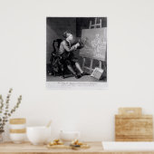 Poster Autoportrait Peinture de la muse de bande dessinée (Cuisine)