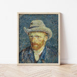 Poster Autoportrait | Vincent Van Gogh<br><div class="desc">Self-Portrait with Grey Felt Casquette (1887) de l'artiste post-impressionniste néerlandais Vincent Van Gogh. Van Gogh s'est souvent utilisé comme modèle pour pratiquer la peinture artistique. Il est clair qu'il avait étudié la technique du pointillisme, mais ses coups de pinceau ne sont pas systématiques et il a appliqué les marques de...</div>