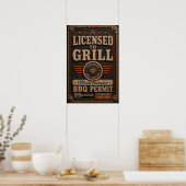 Poster Autorisé à griller (Cuisine)