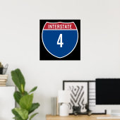 Poster Autoroute Interstate 4 (Bureau à domicile)