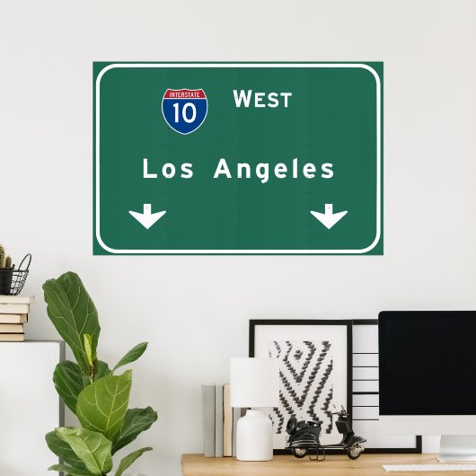 Poster Autoroute Interstate de Los Angeles (Bureau à domicile)